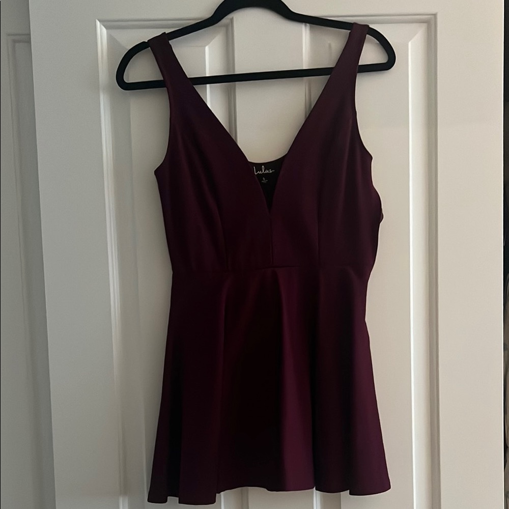 Burgundy Sleeveless Dress with built in skort
